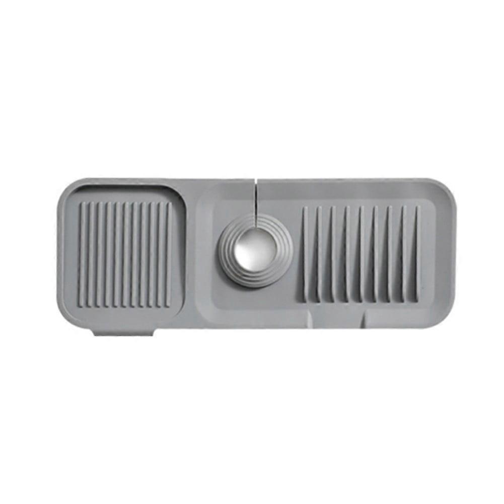 Premium Silicone Kitchen Sink Splash Guard With Soap Drip Tray - Adjustable