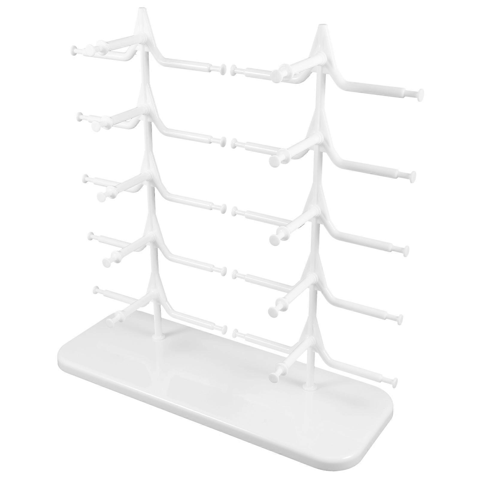 Glasses Holder Stand Sunglasses Display Rack for Storage Use White ABS