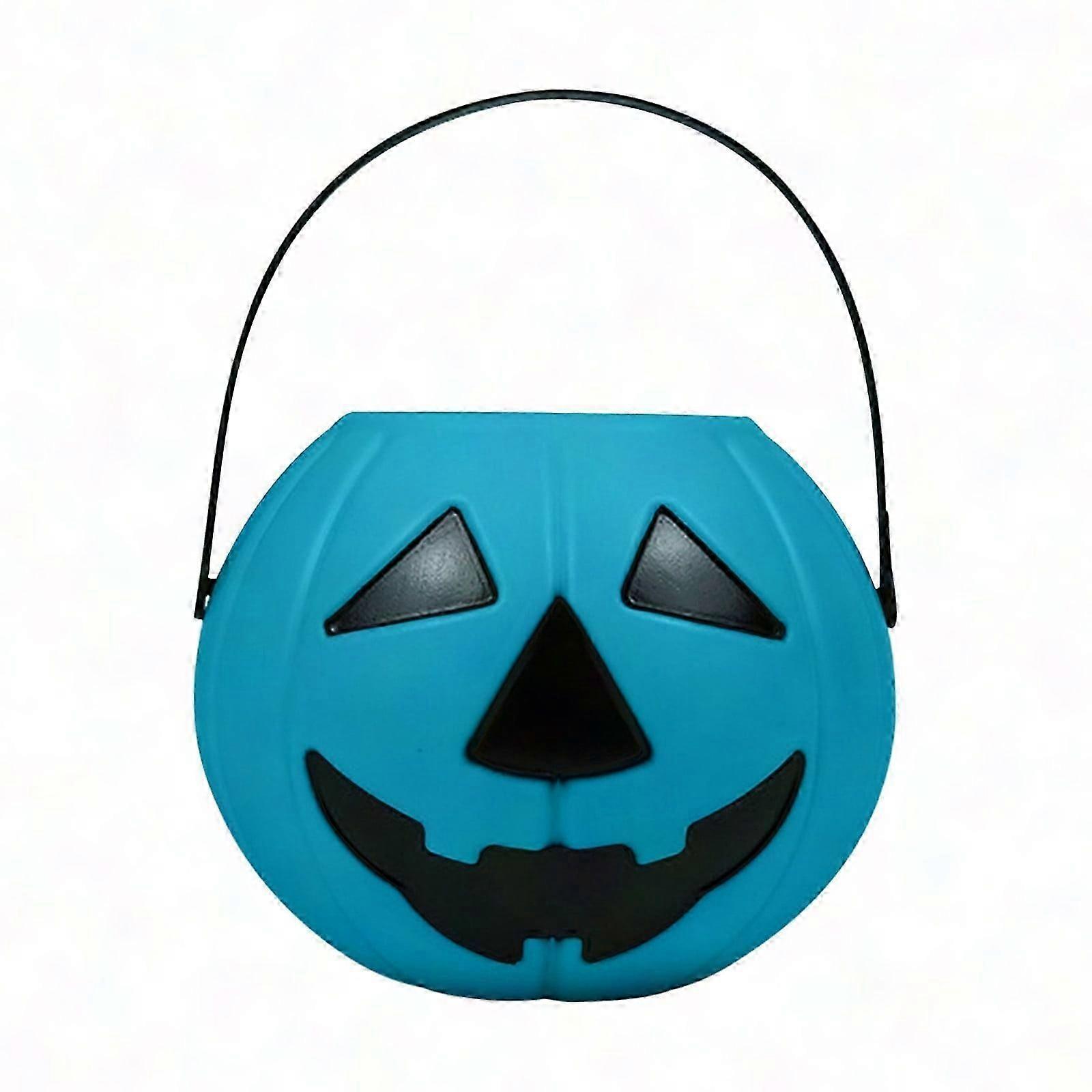 Reusable Plastic Pumpkin Candy Bucket with Handle, Cute Halloween Pail for Trick or Treat Party - Compatible with GENERIC