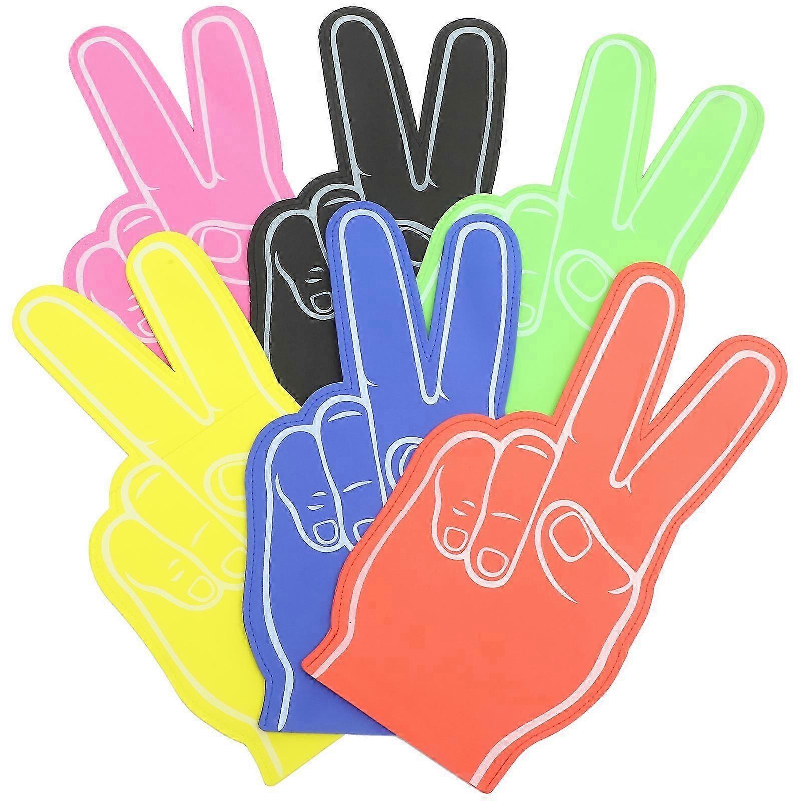 6Pcs Foam Fingers for Hands Cheering Colorful Cheerleading Foam Fingers Props Cheering Finger Props