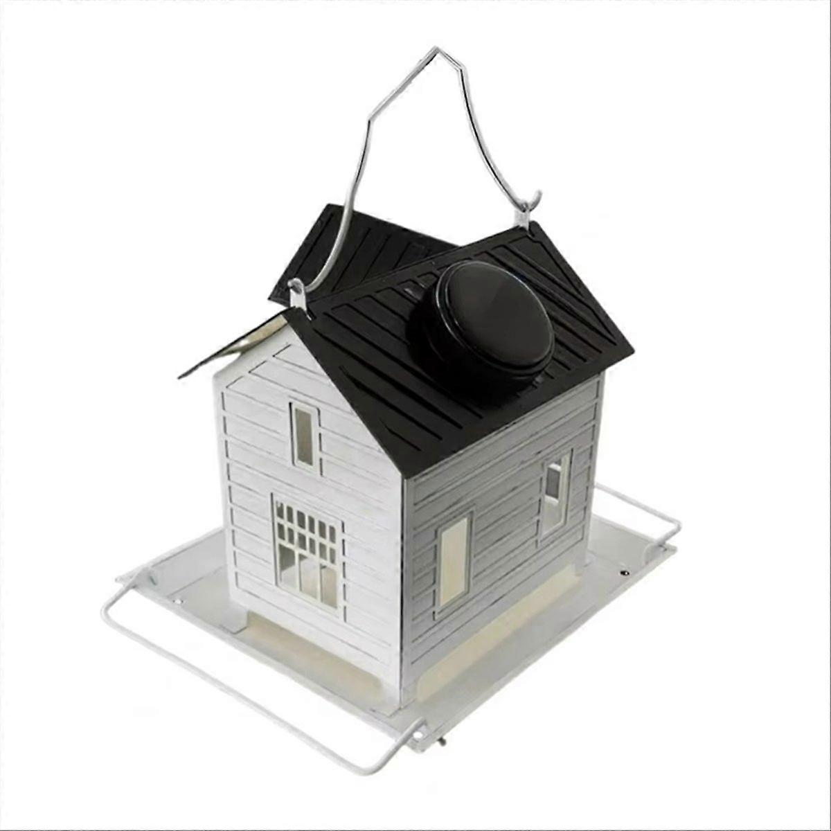 Outdoor Solar Light Bird Feeder Extended Bird Pole House Shape