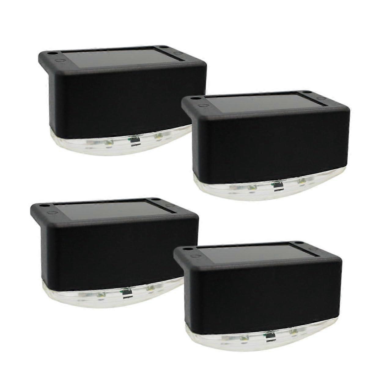 4pcs Solar Step Lights Waterproof LED Outdoor Deck and Stair Lighting with Easy Installation