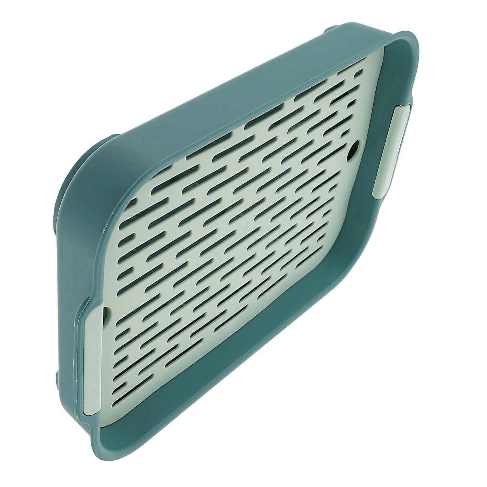 Rabbit Litter Box Rectangular Hamster Toilet Bunny Litter Box Rabbit Training Potty(Green