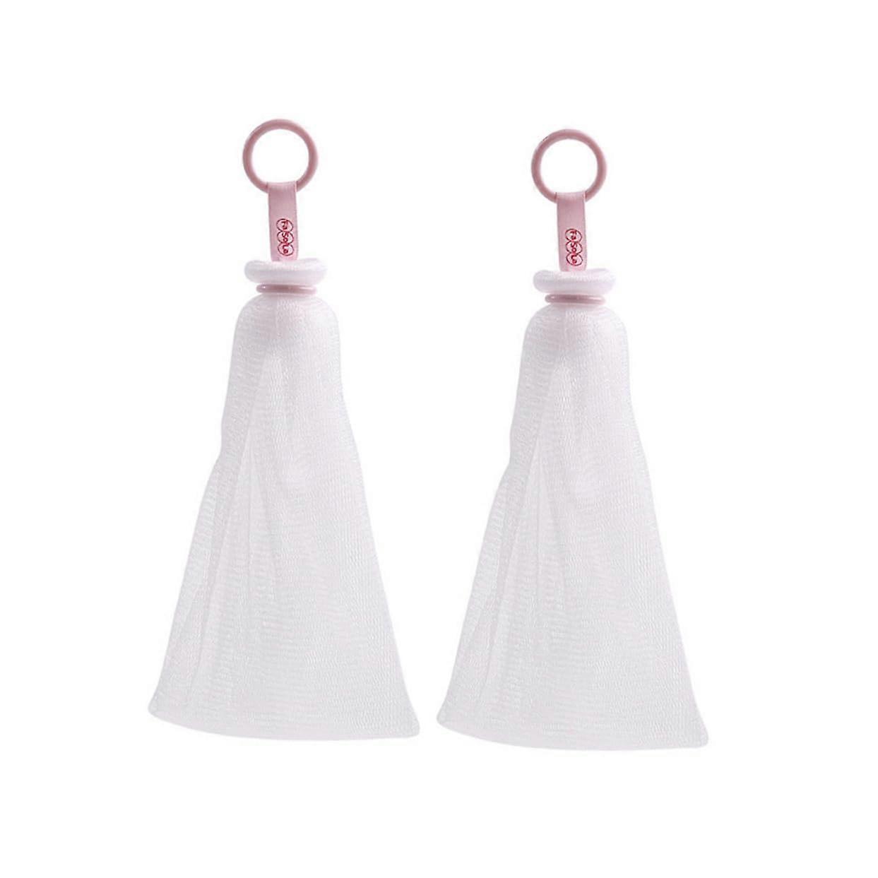 2pcs Foaming Soap Net for Facial and Body Cleansing with Rich Bubbles and QuickDry Exfoliating Pouch