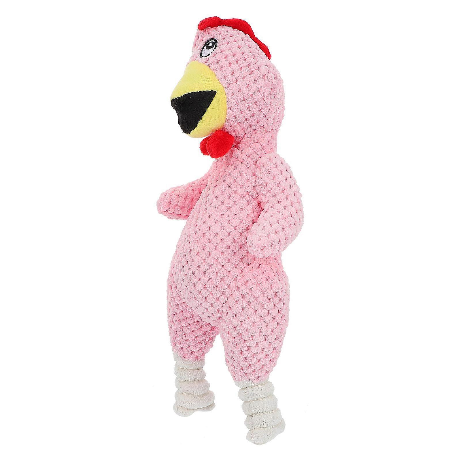 Plush Chick Dog Squeaky Toy for Durable Chewing 2Pcs Pink Set