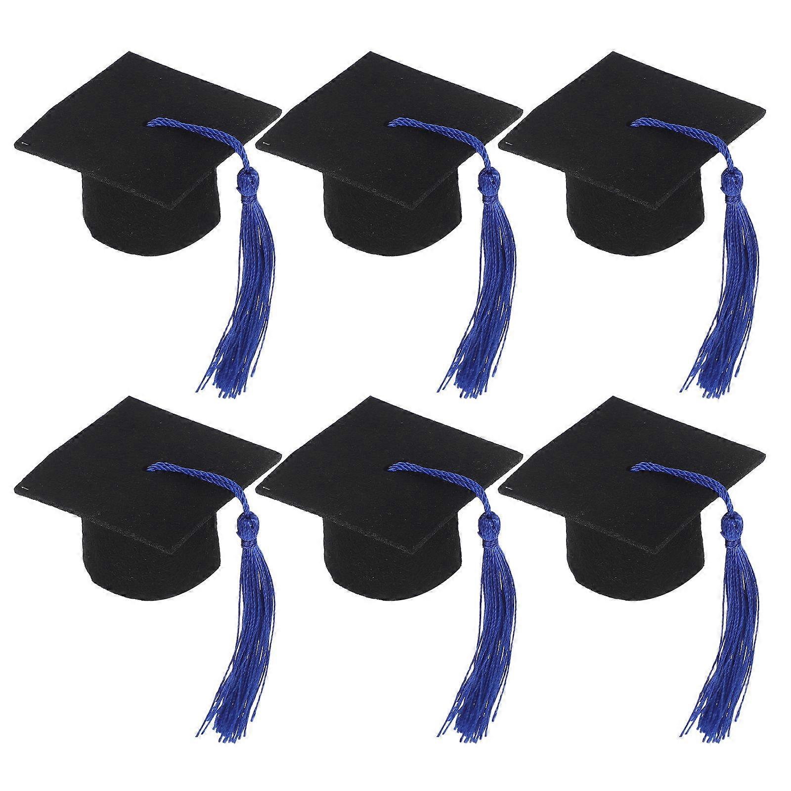 Mini Doctoral Cap for Graduation Party Use 24Pcs Blue Decorations