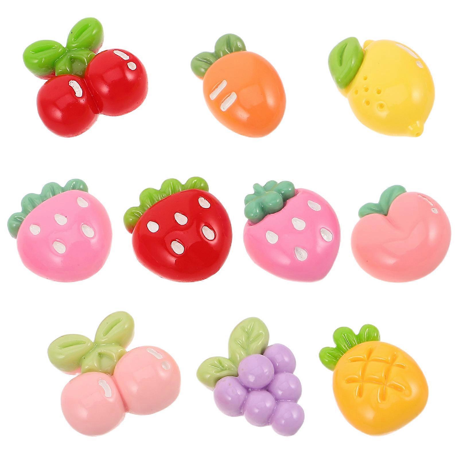 Fruit Resin Charms Accessories for DIY Decor 10Pcs Flatback Charms