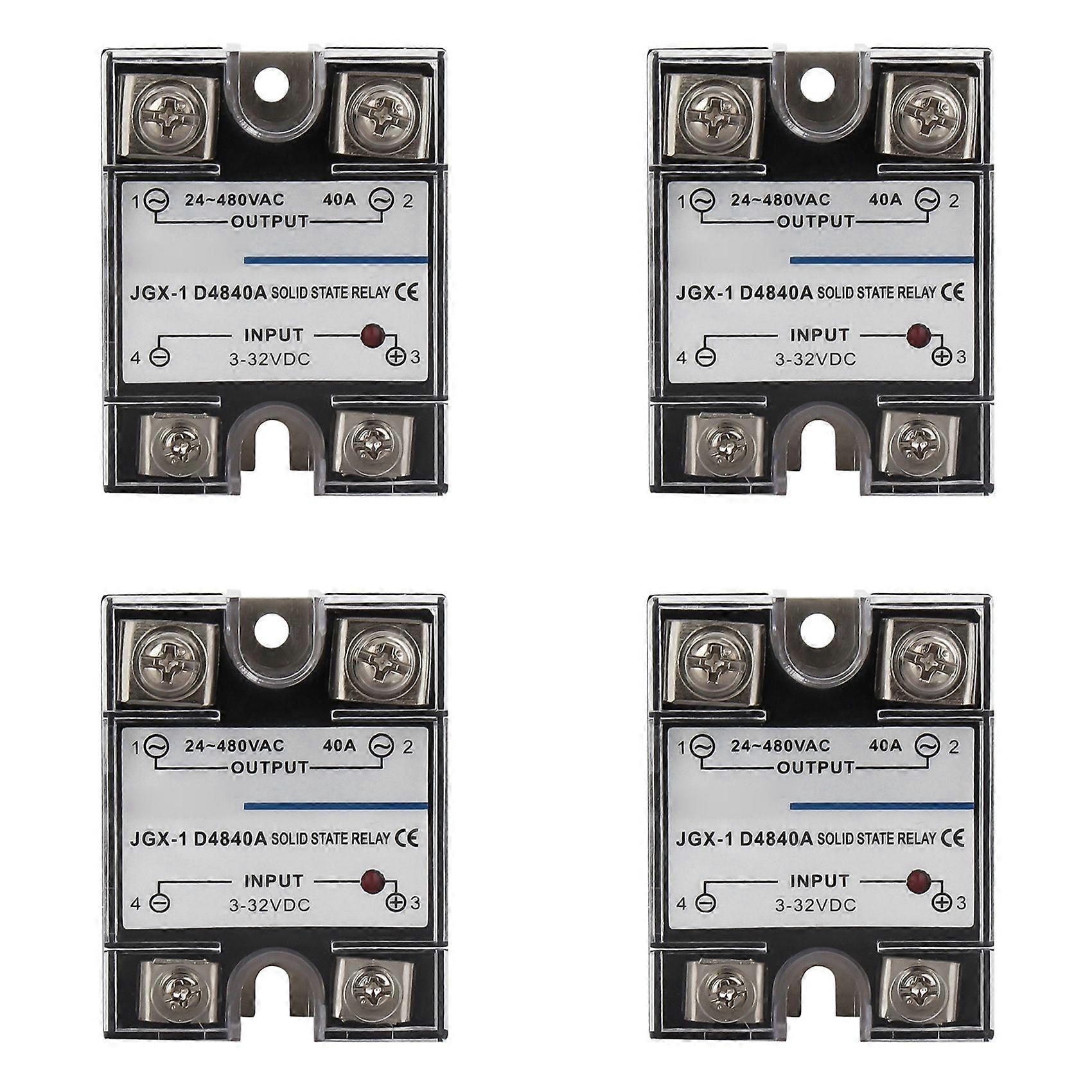 4X Single Phase Solid State Relay Single Phase SSR DC Control AC Solid State Relay 40A
