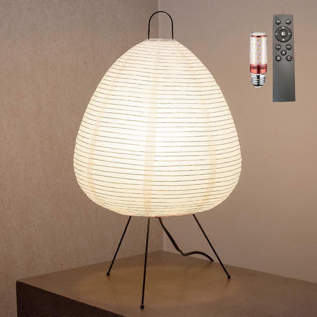 Japanese Paper Lantern Floor Lamp with Dimmable Washi Shade Japandi Decor Off White