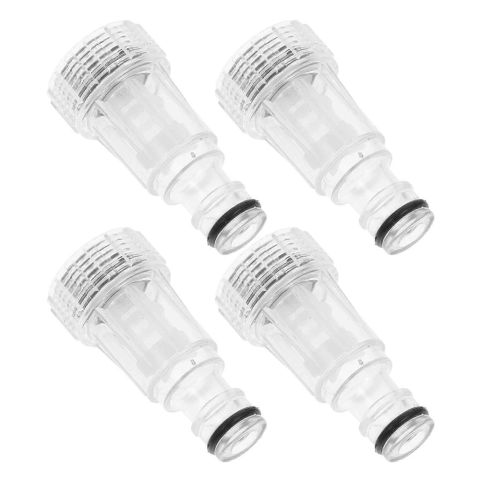 Washer Water Filter for Shower with Quick Connect Adapter Transparent Plastic 4pcs