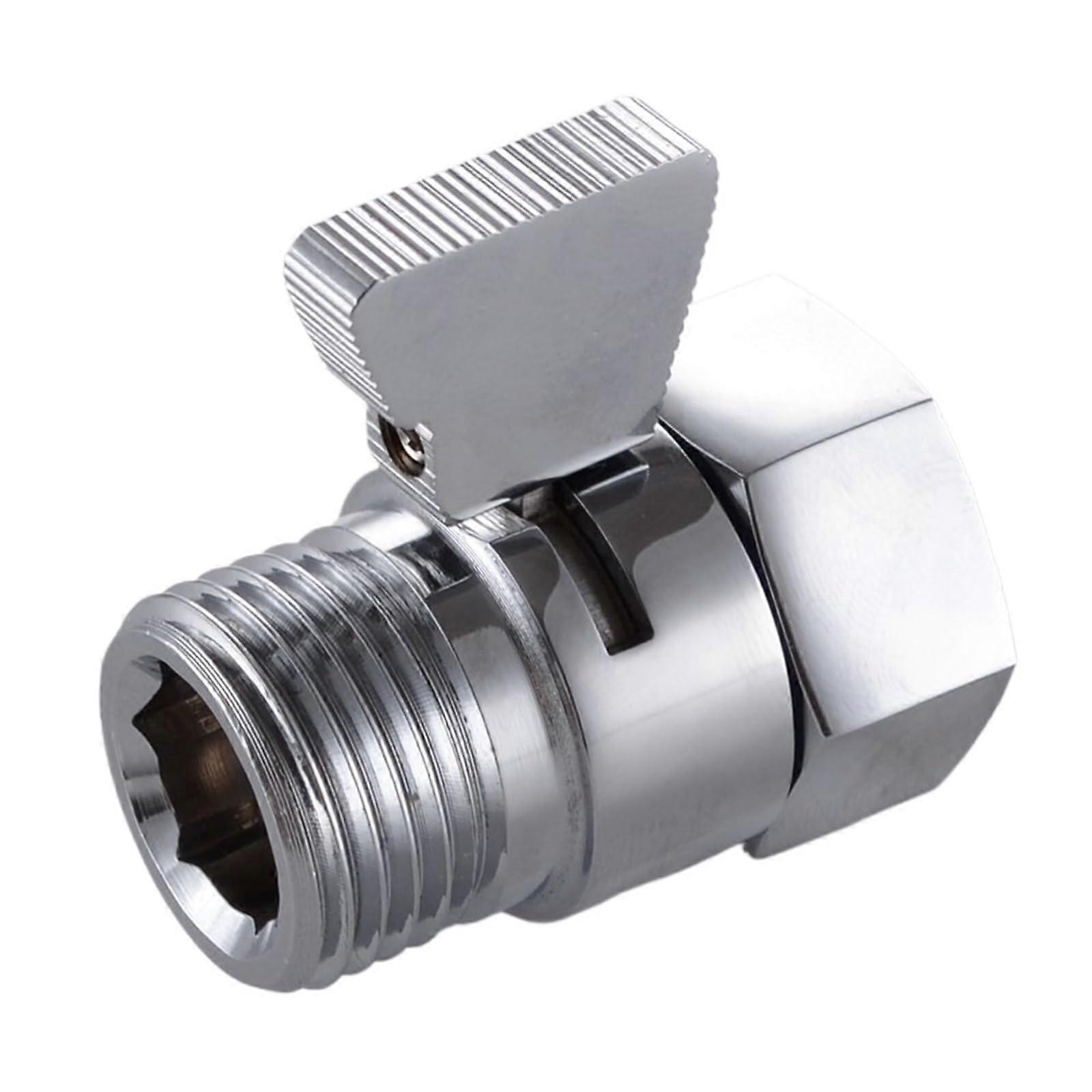Polished Chrome Brass Faucet Valve with Handle for Shower Head ShutOff and Precise Flow Control