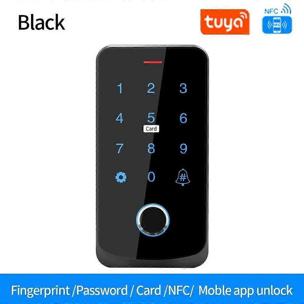 Tuya Bluetooth Backlit Touch Access Control Keypad IP65 Waterproof RFID 13.56MHz Keyboard Biometric Fingerprint Door Opener