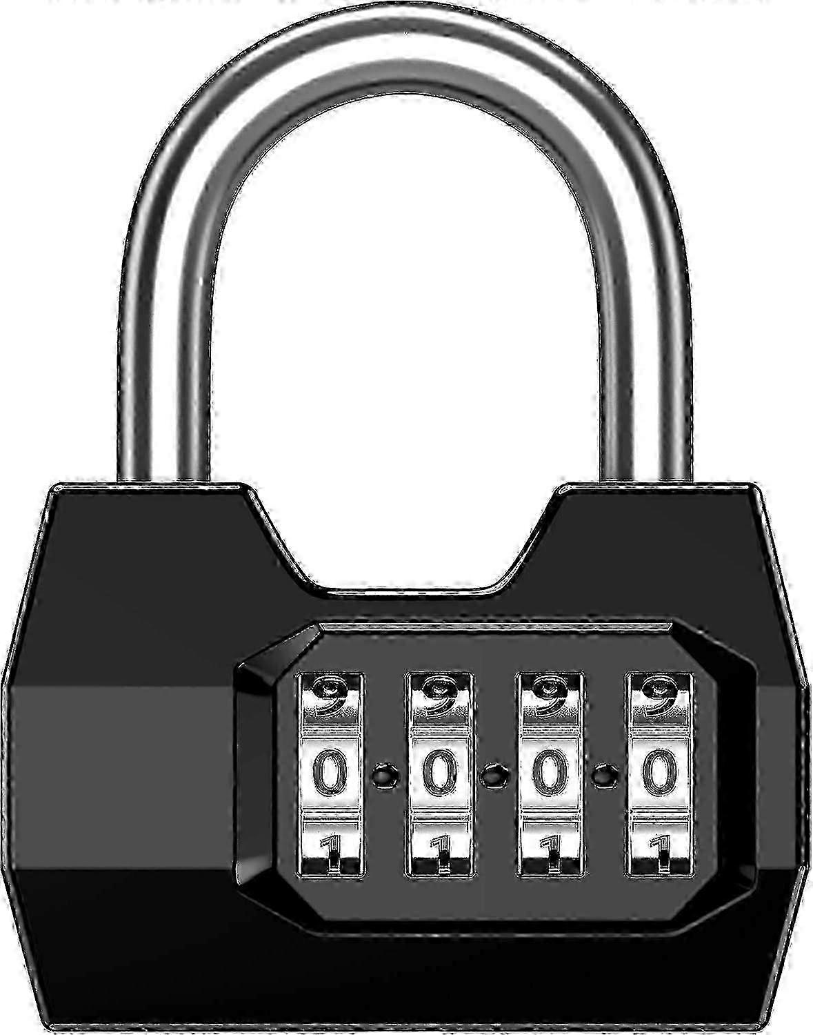 Combination Padlock, 4-Digit Code Padlock, Resettable Gym Lock, Waterproof for