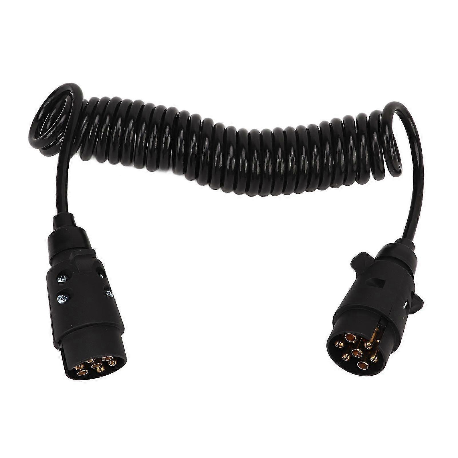 12.8ft Trailer 7 Core Coiled Cable Flexible Retracted Stable Connection Insulation for RV 26s