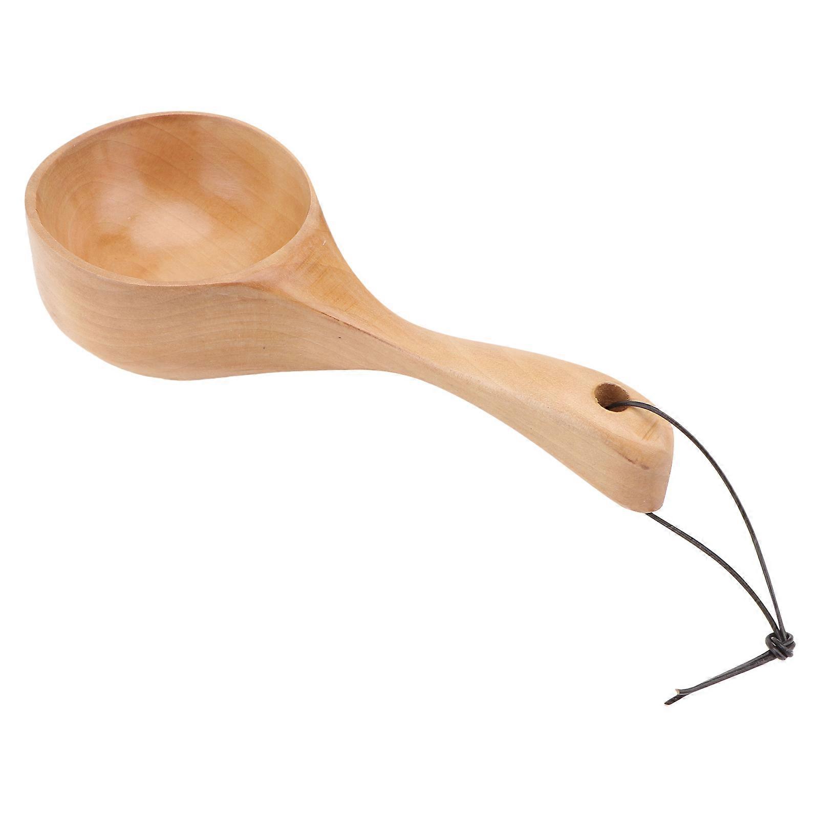 Wooden Scoop Spoon for Serving Water with Solid Wood Handle