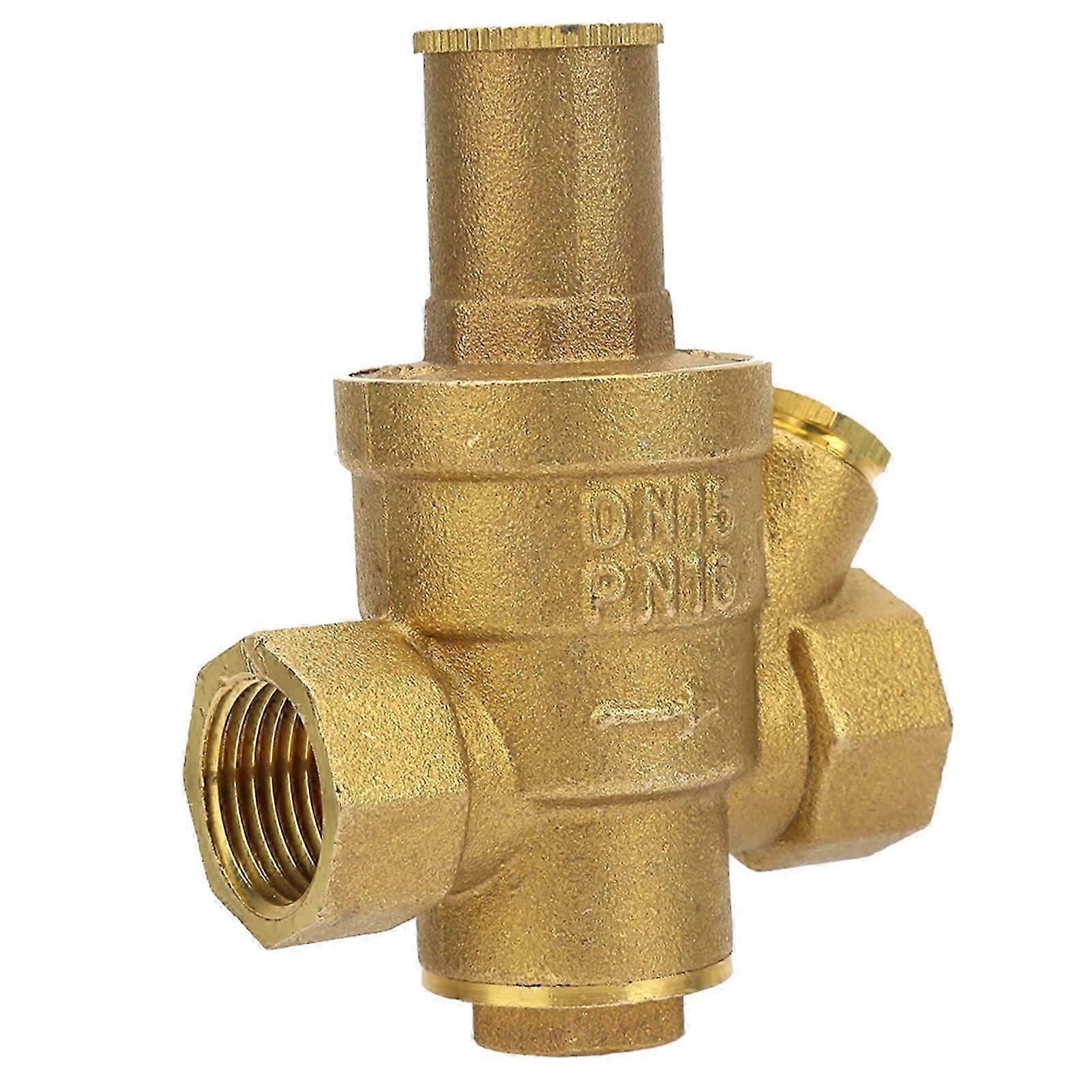 2026 1pc Brass Adjustable Water Pressure Reducing Regulator Valve Thread DN15 1/2"