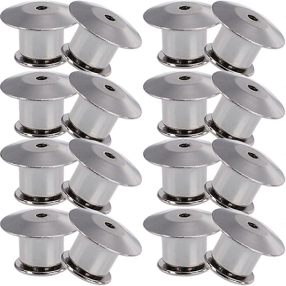 Locking Pin Keepers Backs For Pins Multi-Purpose Silver Metal 22Pcs