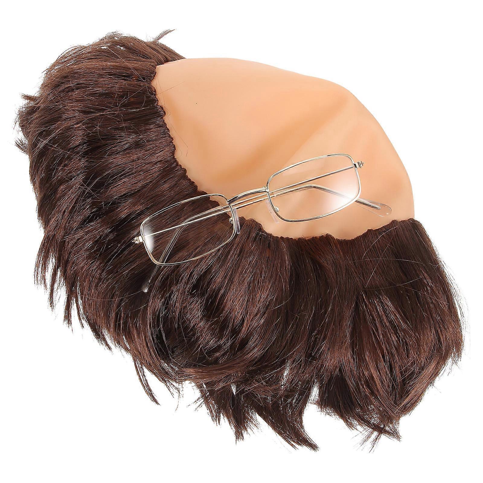 Bald Monk Wig Prop for Role Play 2Sets Assorted Color Monk Wig