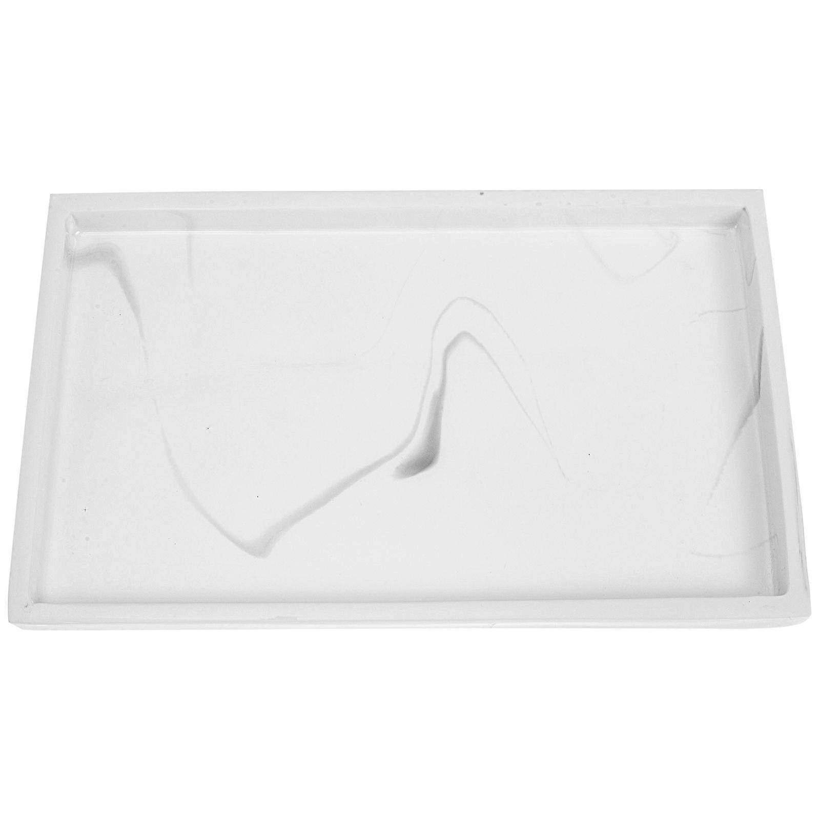Bathroom Tray Multi-Function Makeup Tray for Storage 1 Piece White Resin