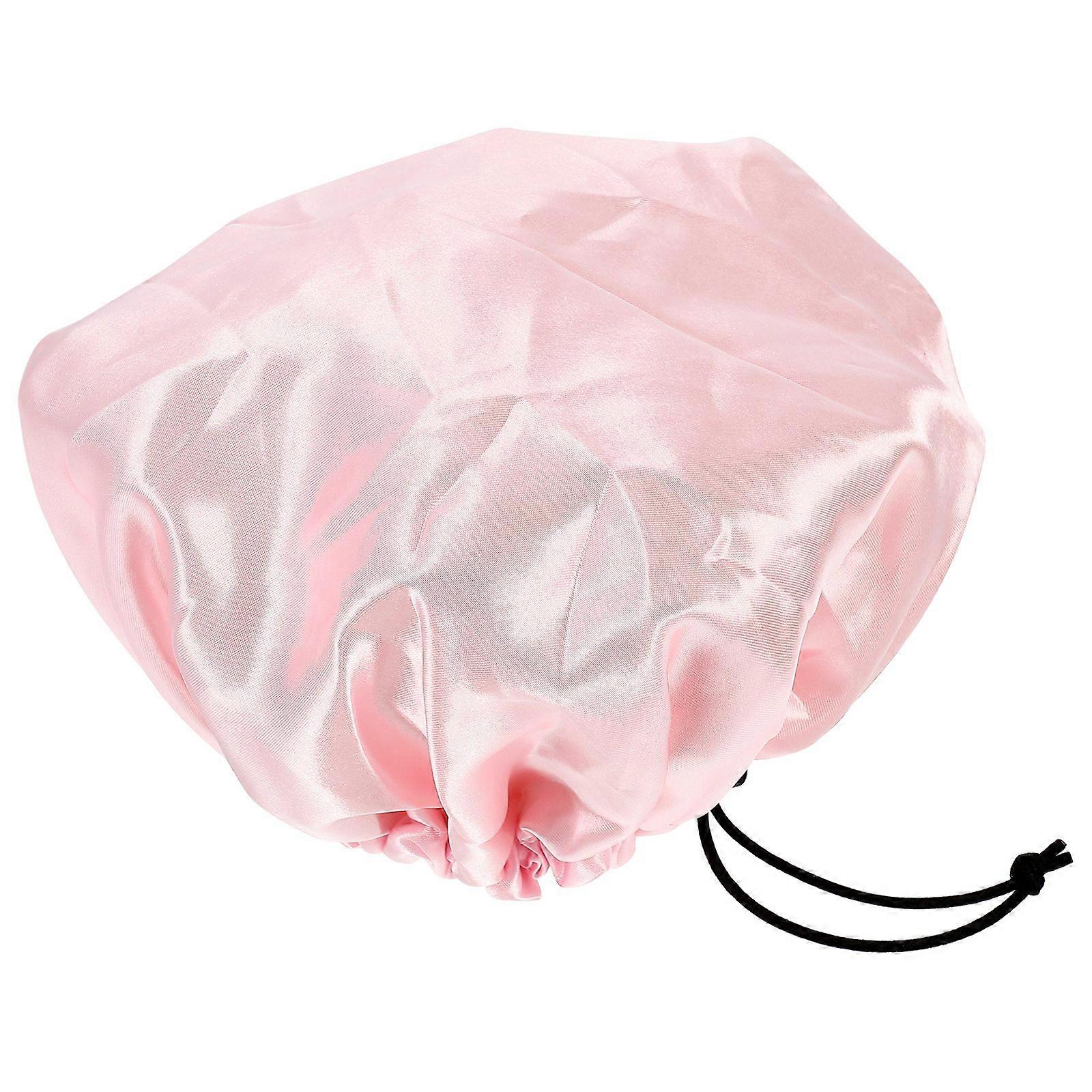 Kids Double Layer Sleeping Elastic Sleeping Hat Adjustable Sleeping Head Cover (Pink)