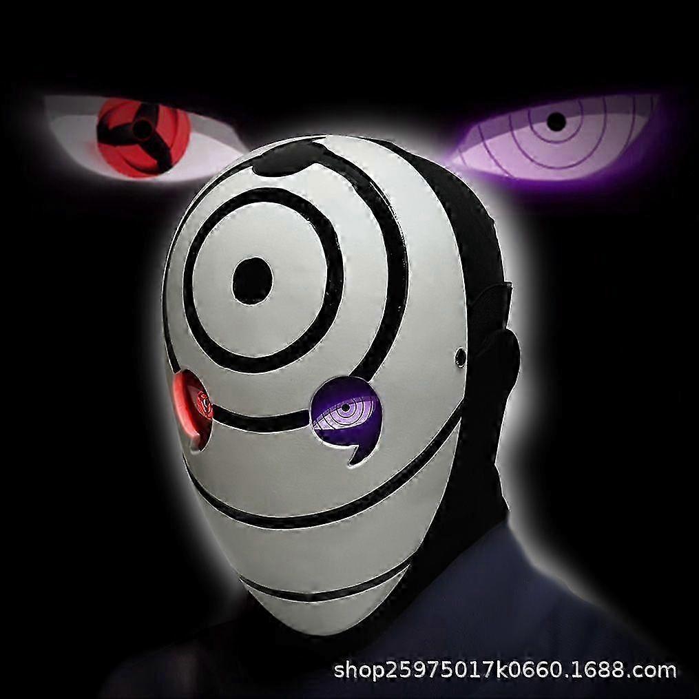 Light Up Sharingan Cosplay Props Obito Helmet Mask
