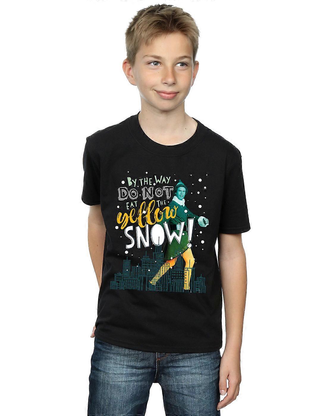 Camiseta de elfo chicos nieve amarilla