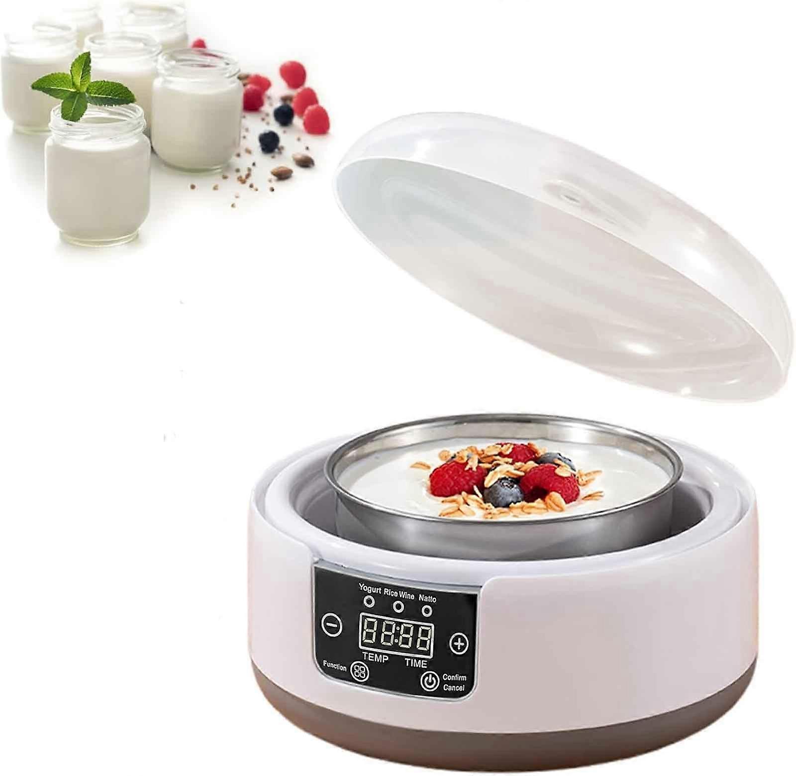 Automatic Yogurt Maker with Temperature Control, 1.2L, 5 Glass Jars, Touch Screen for Greek Yogurt