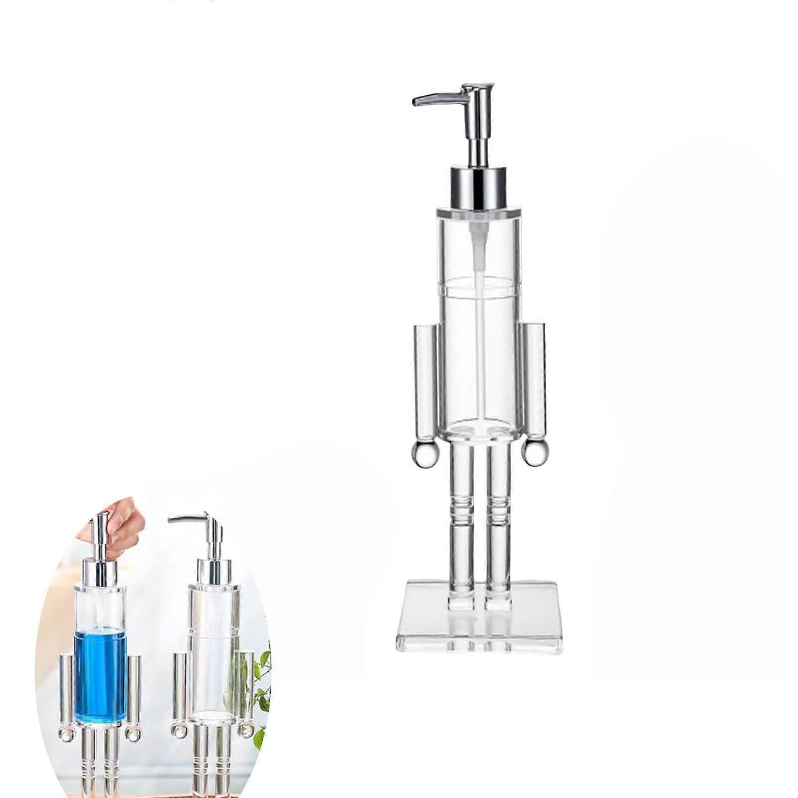 Christmas Soap Dispenser Clear Acrylic Refillable Nutcracker Design for Bathroom or Kitchen