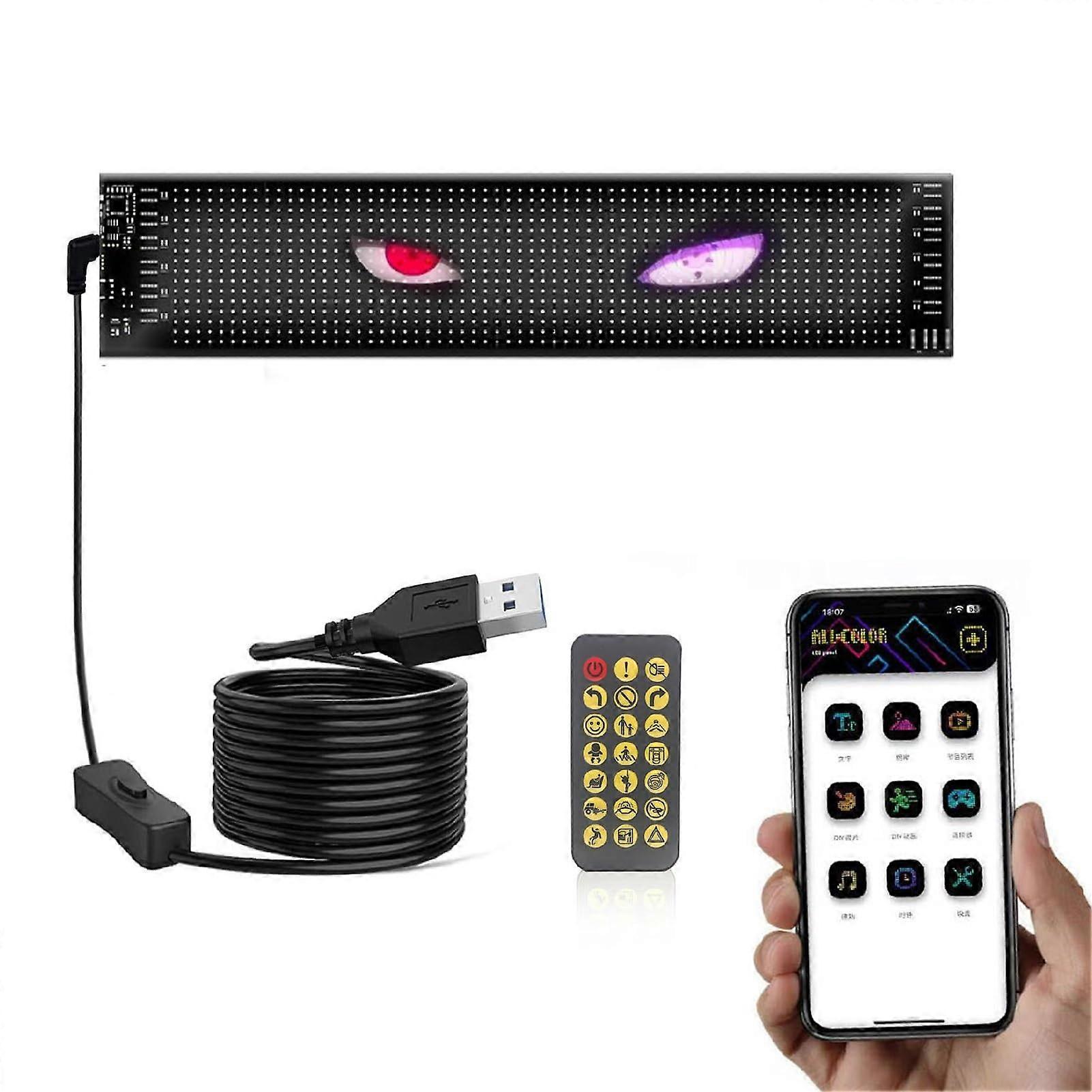 LED Scrolling Sign with Smart App Control, Bright Matrix Display for Car Window or  Advertising