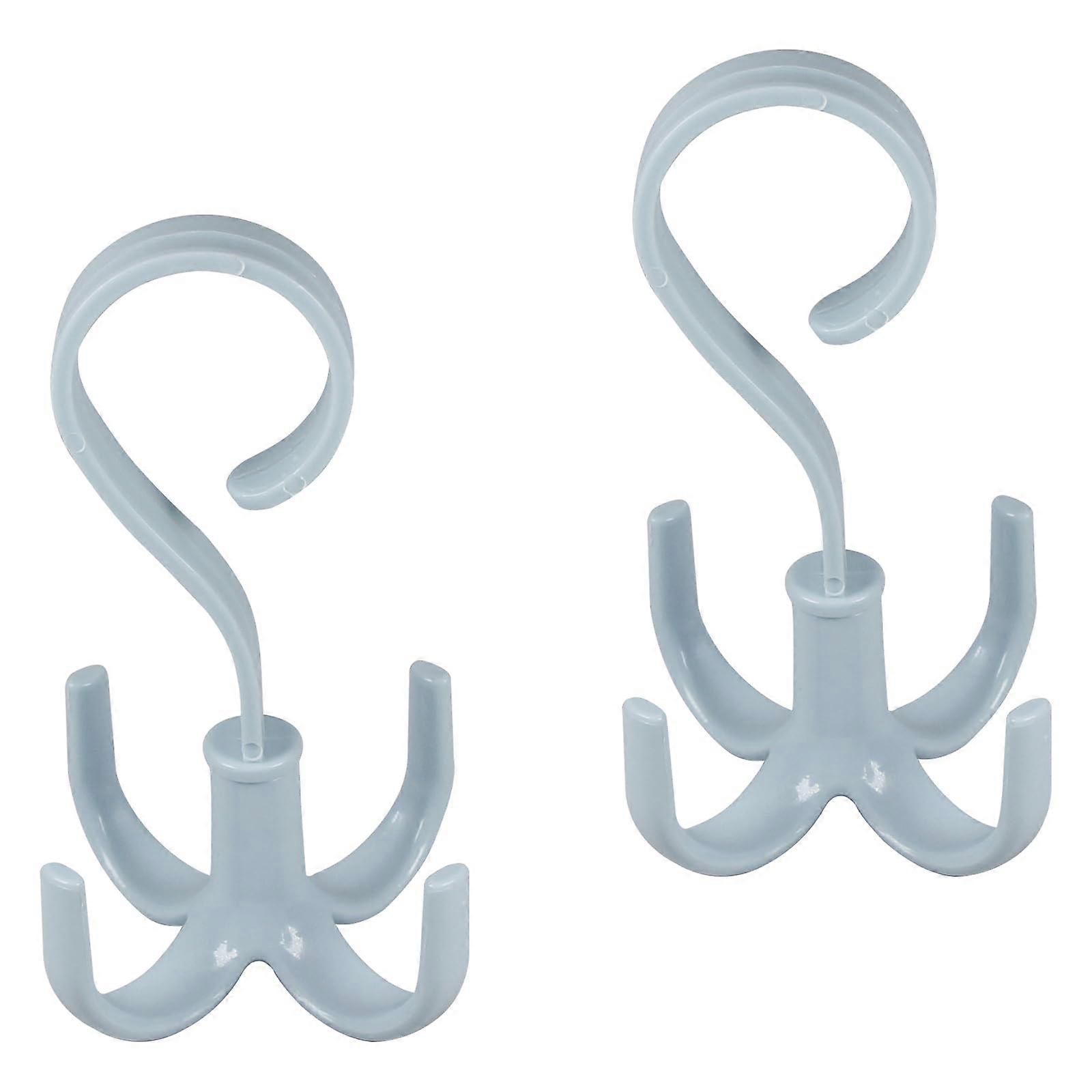 2Pcs Hanging Drying Rack 360° Rotating Clothes Hanger with Clips Space Saving Foldable Blue