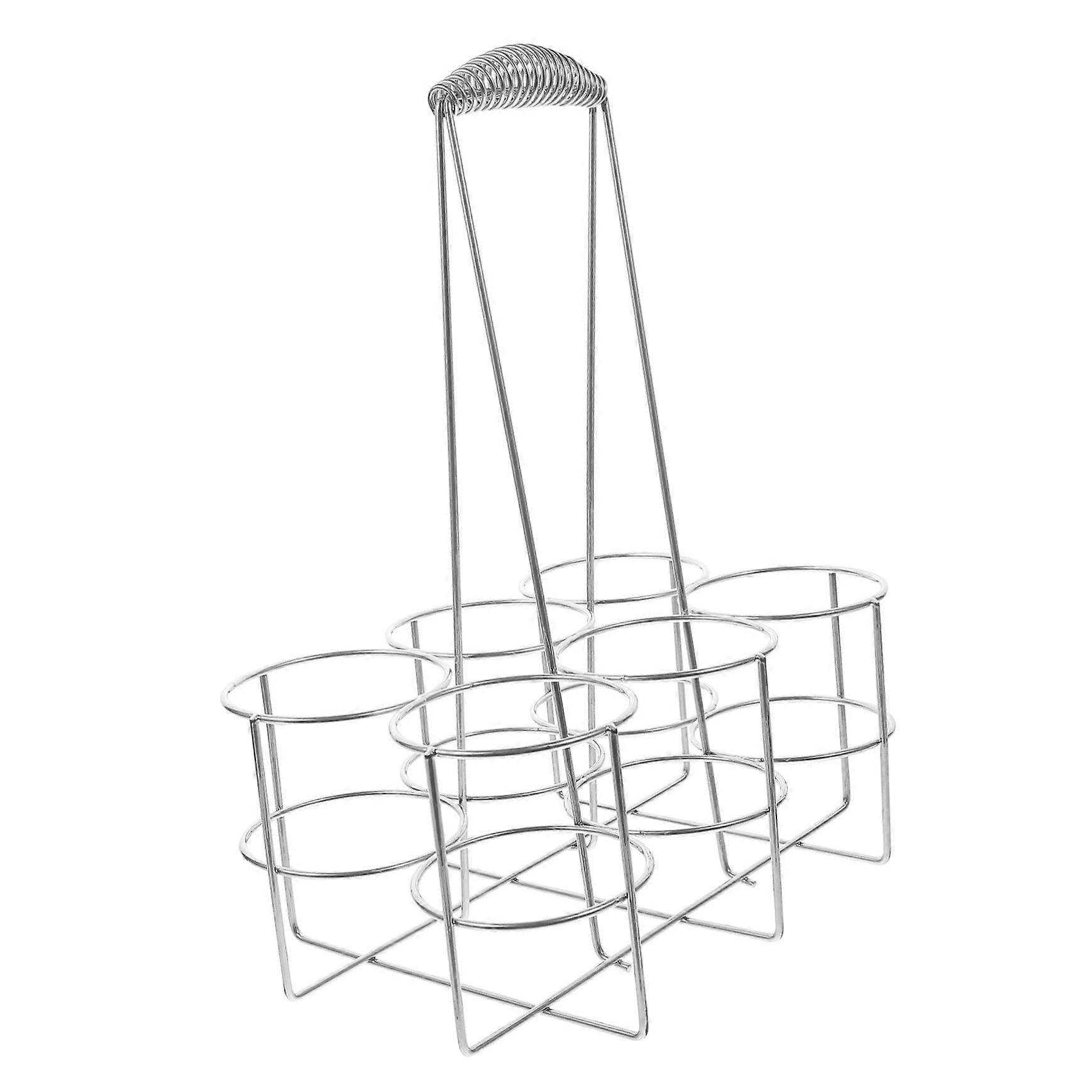 Metal Wine and Beer Bottle Carrier with Durable Construction and Foldable Compact Storage