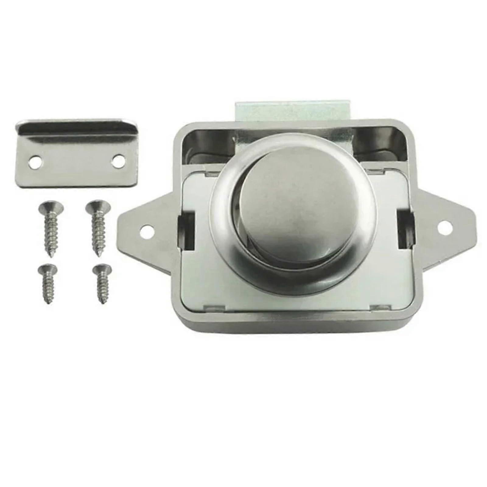 Push Button Cabinet Lock 3PCS Campervan Door Latch with Key BuiltIn Handle Durable Metal