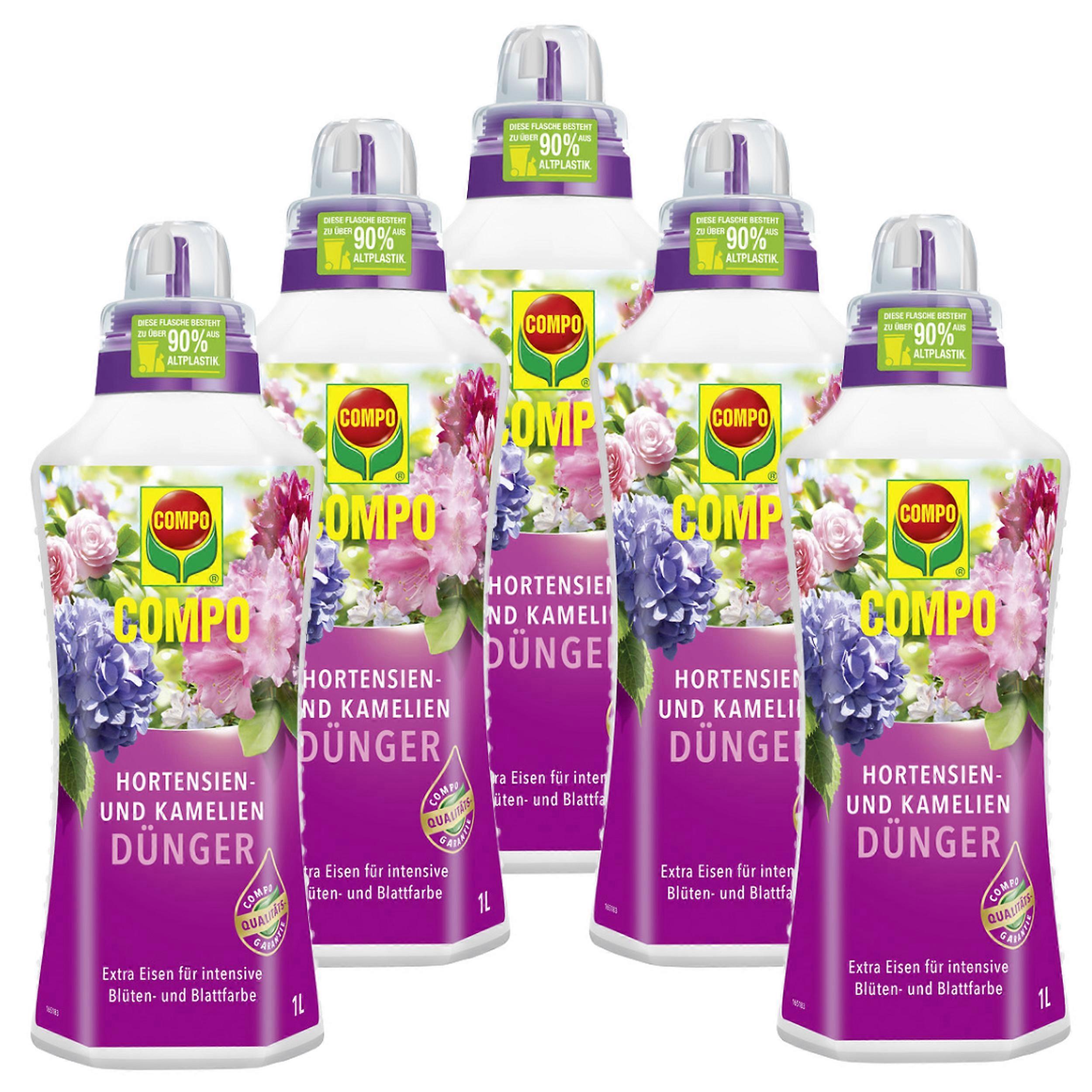 5 x COMPO hydrangea and camellia fertilizer, 1 liter
