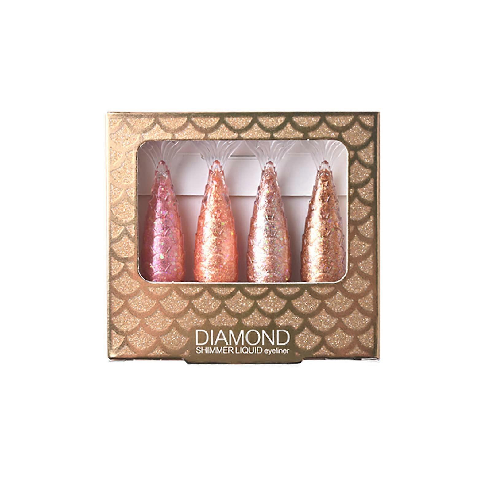 Glitter Liquid Eyeliner Set Waterproof Long Lasting Diamond Flash Colored Eyeliner 4 Pack