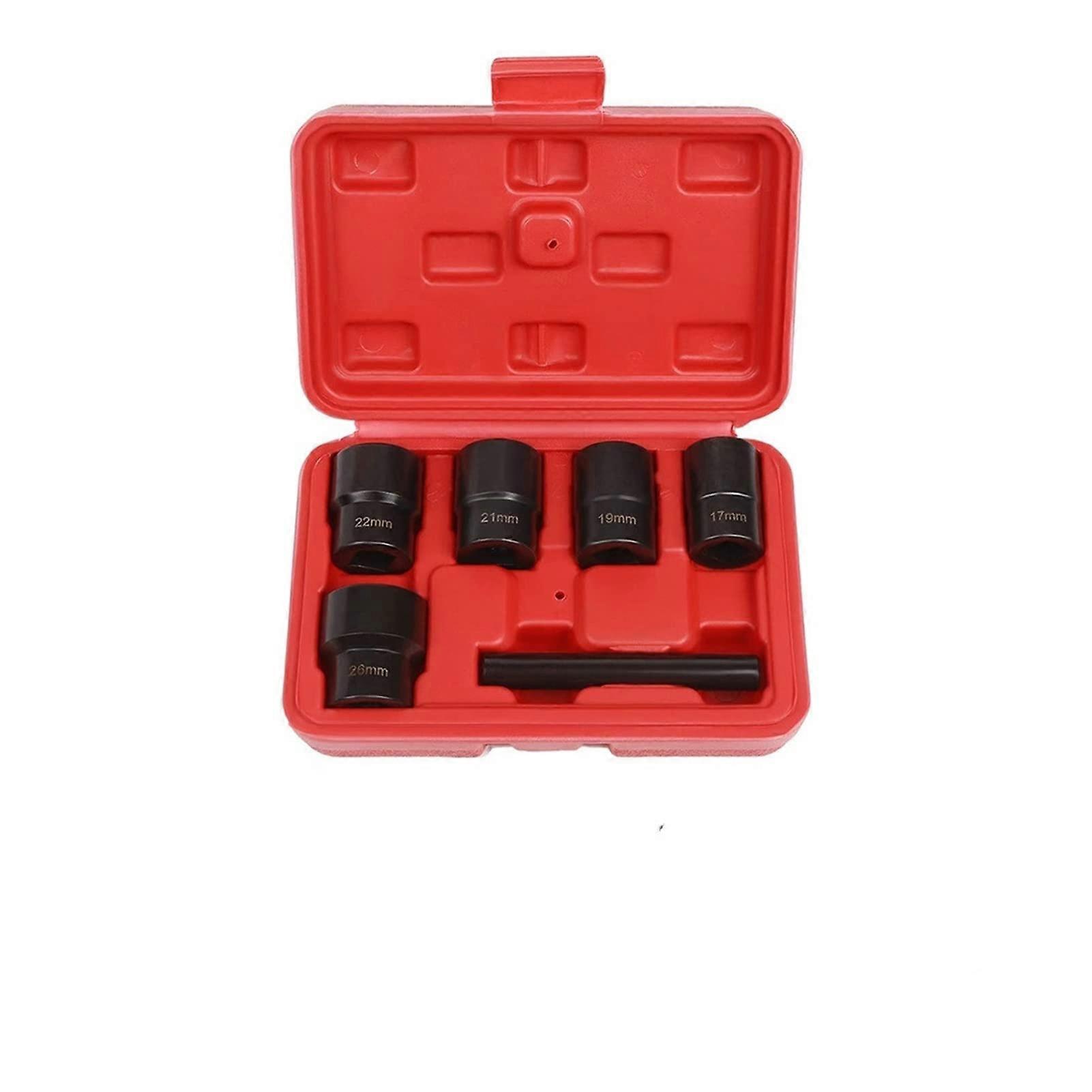 Twist Socket Set for Rusted Nut Extraction, ImpactResistant, 6PCS with Storage Box for Garage Use