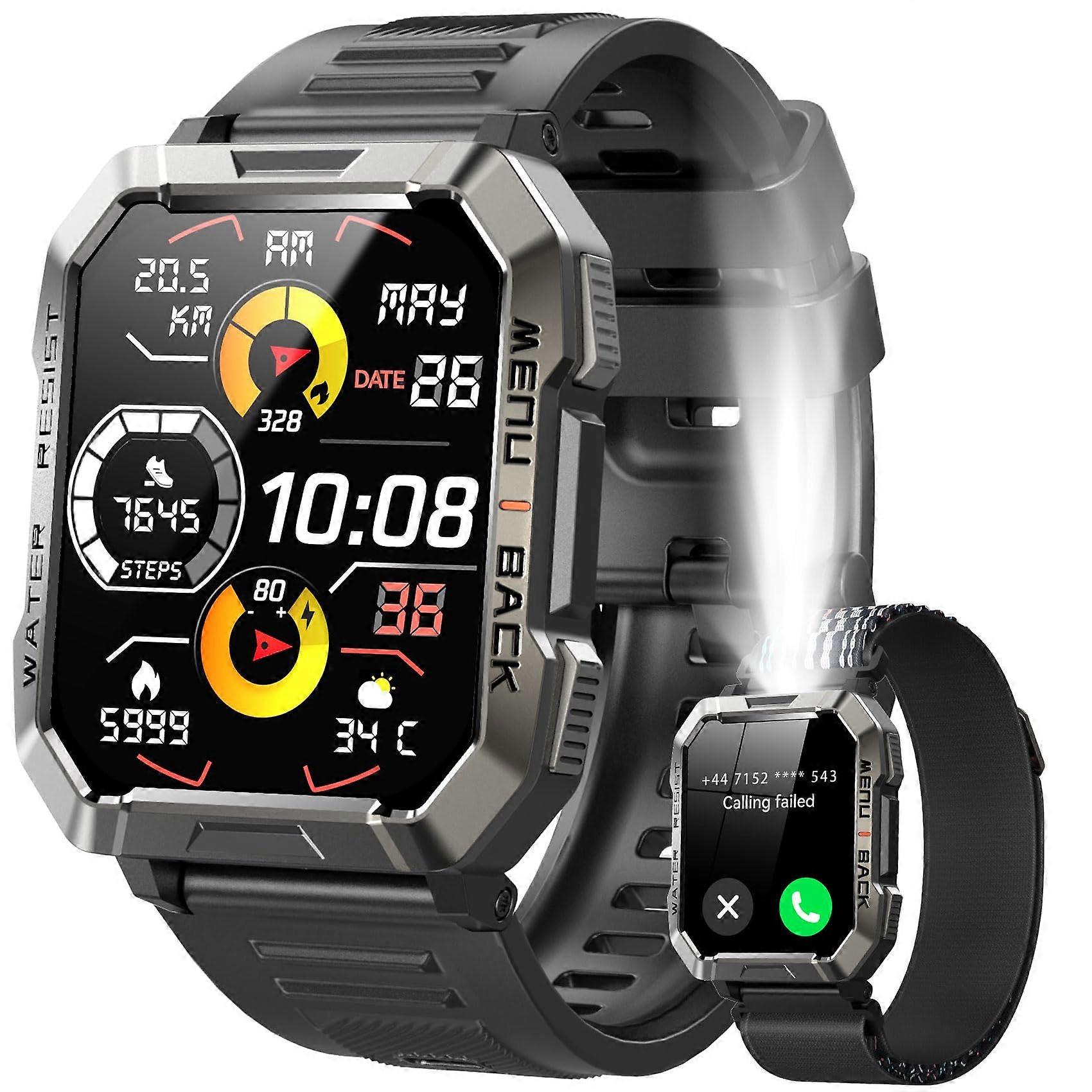 Smartwatch with Call Function, 1.85'' HD Screen Fitness Tracker, Heart Rate, Sleep, IP68, Android iOS