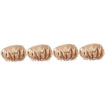 4 gorros de ducha elásticos reutilizables para mujer, gorro de baño doble para cabello largo y rizado, cabello natural para spa, cocina y limpieza facial.