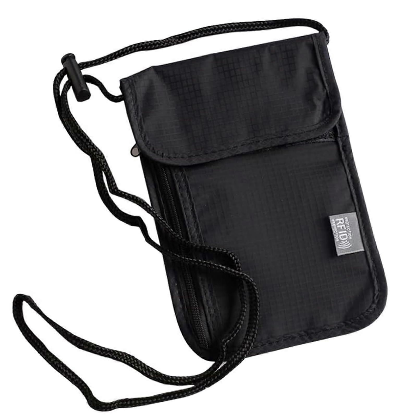 Travel Neck Pouch RFID Blocking Waterproof Wallet with Hidden Slim Design and Adjustable Strap