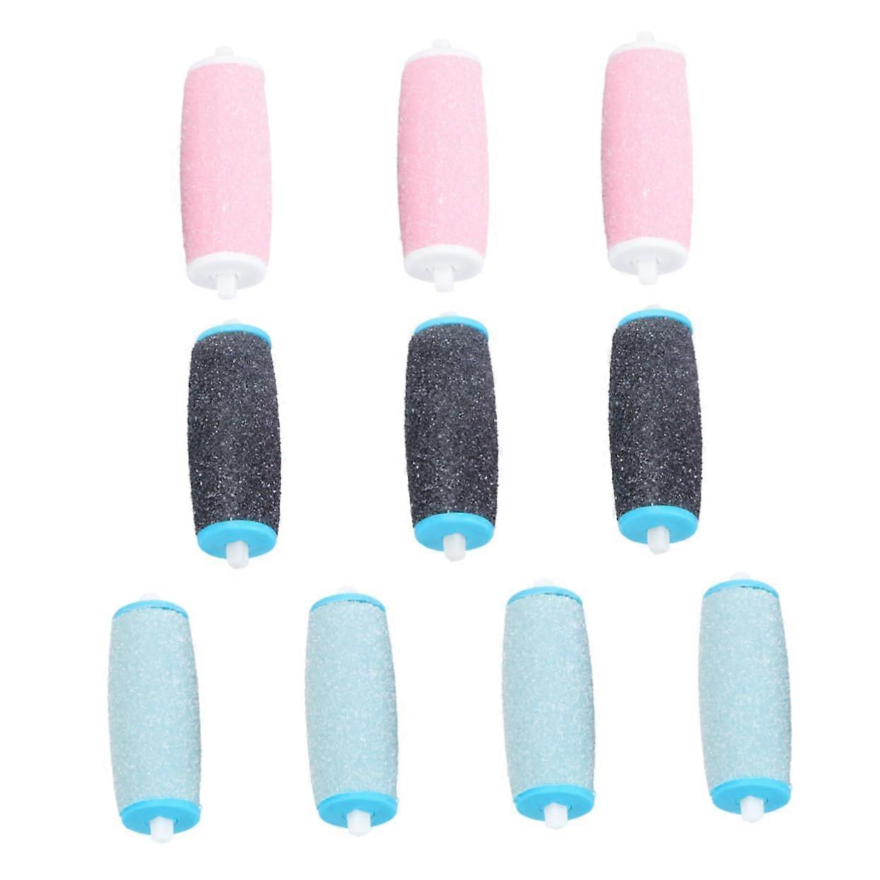 10pcs Foot Callus Remover Roller Head Refills Pedicure Replacement Rollers for Dead Skin Removal