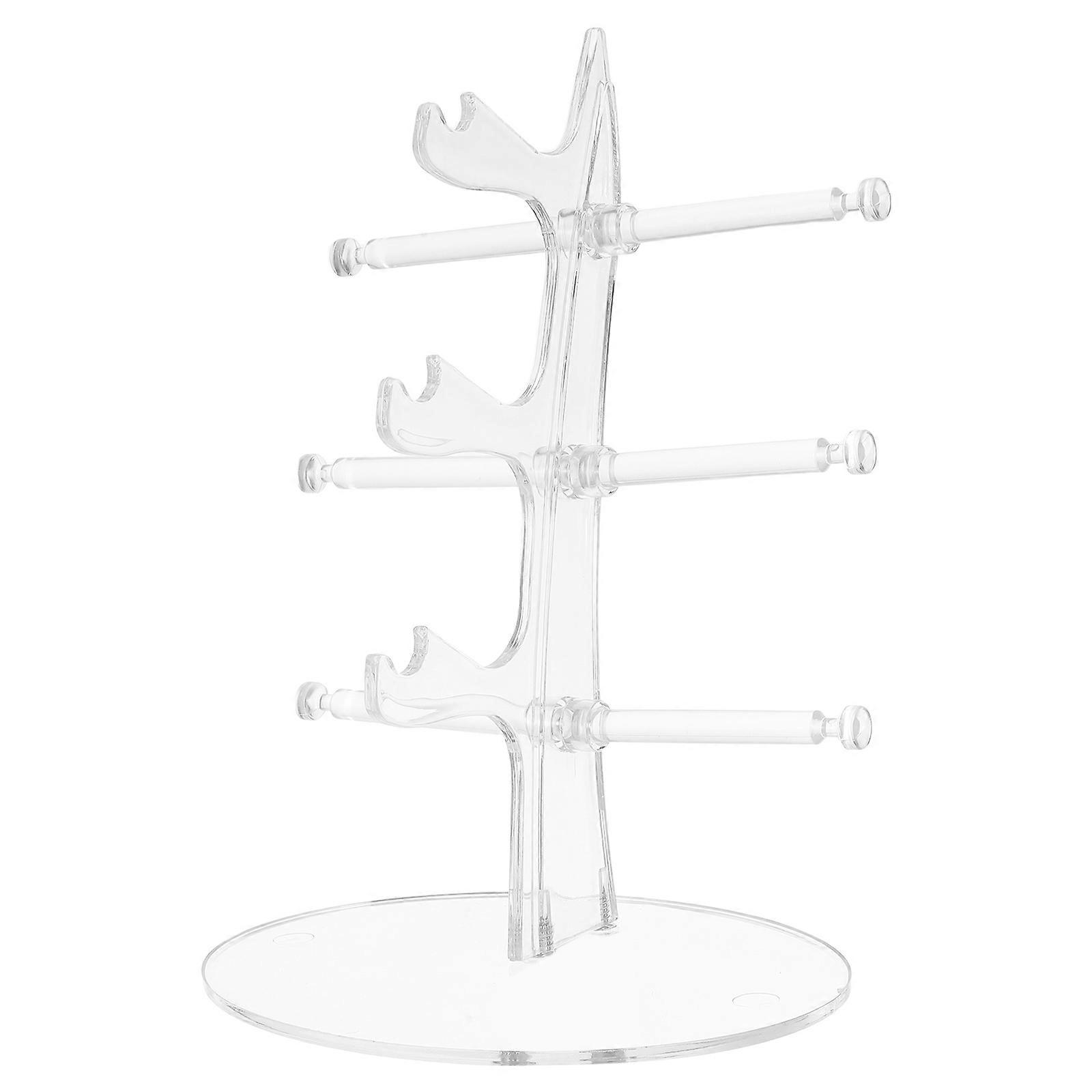 Plastic Desktop Organizer Glasses Display Stand for Storage Use 3 Layers