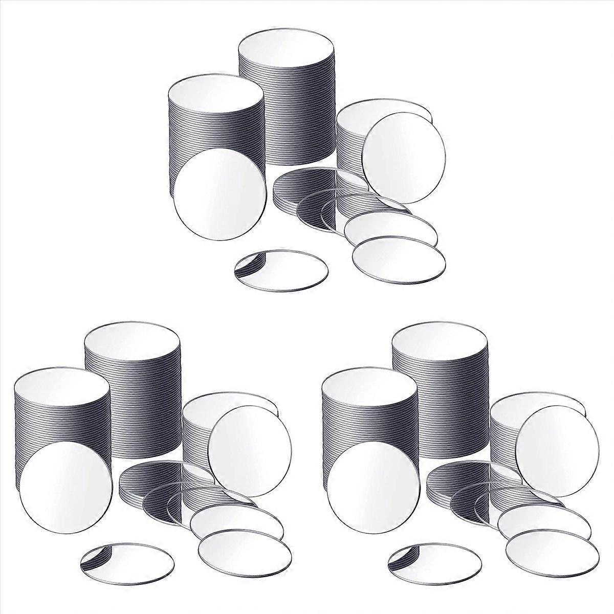 25Pcs Mini Adhesive Small Round Mirror for Crafts(4 Inch in Diameter)