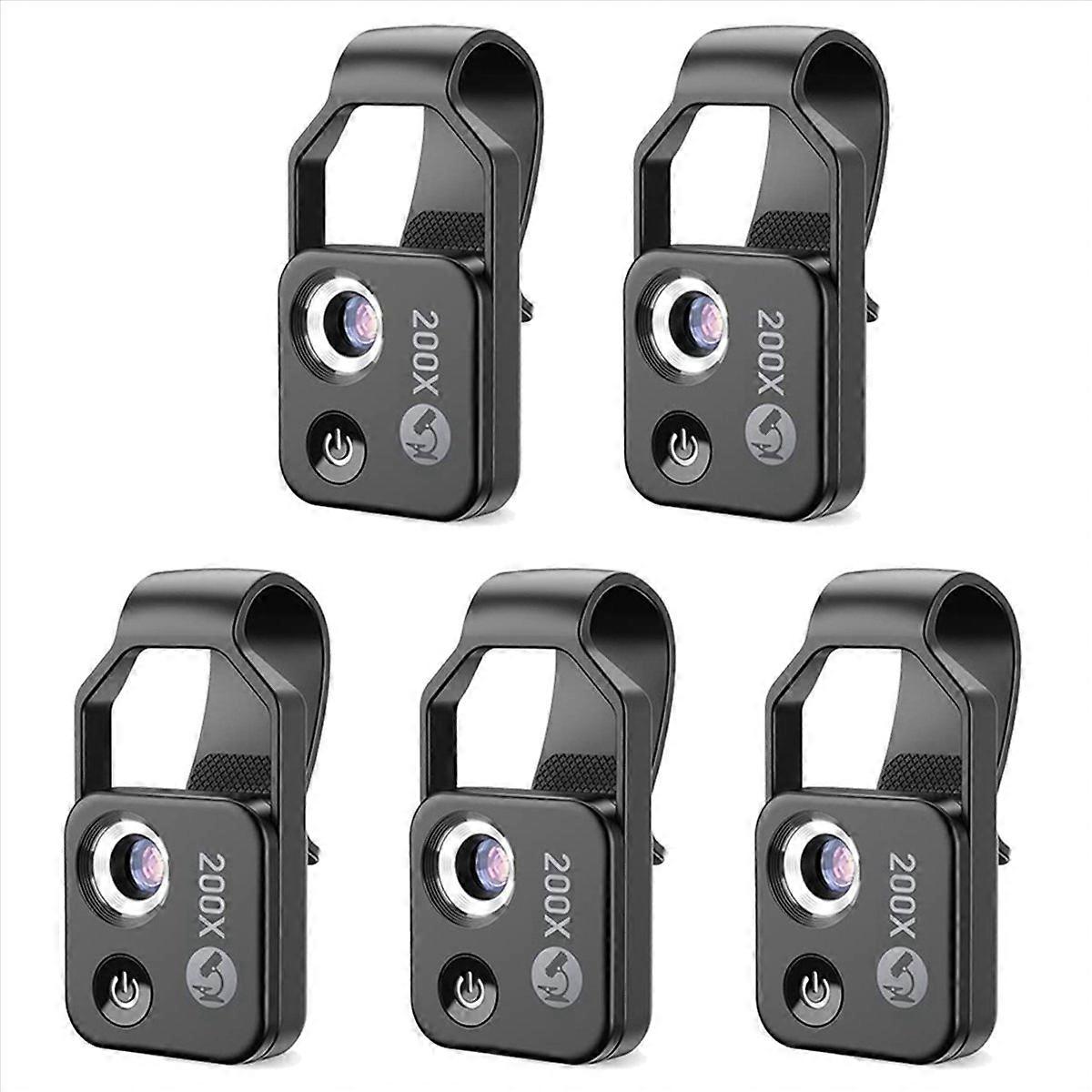 5X 200X Cell Phone Microscope Accessory with Window Microscope, Portable Mini Digital Microscope wit