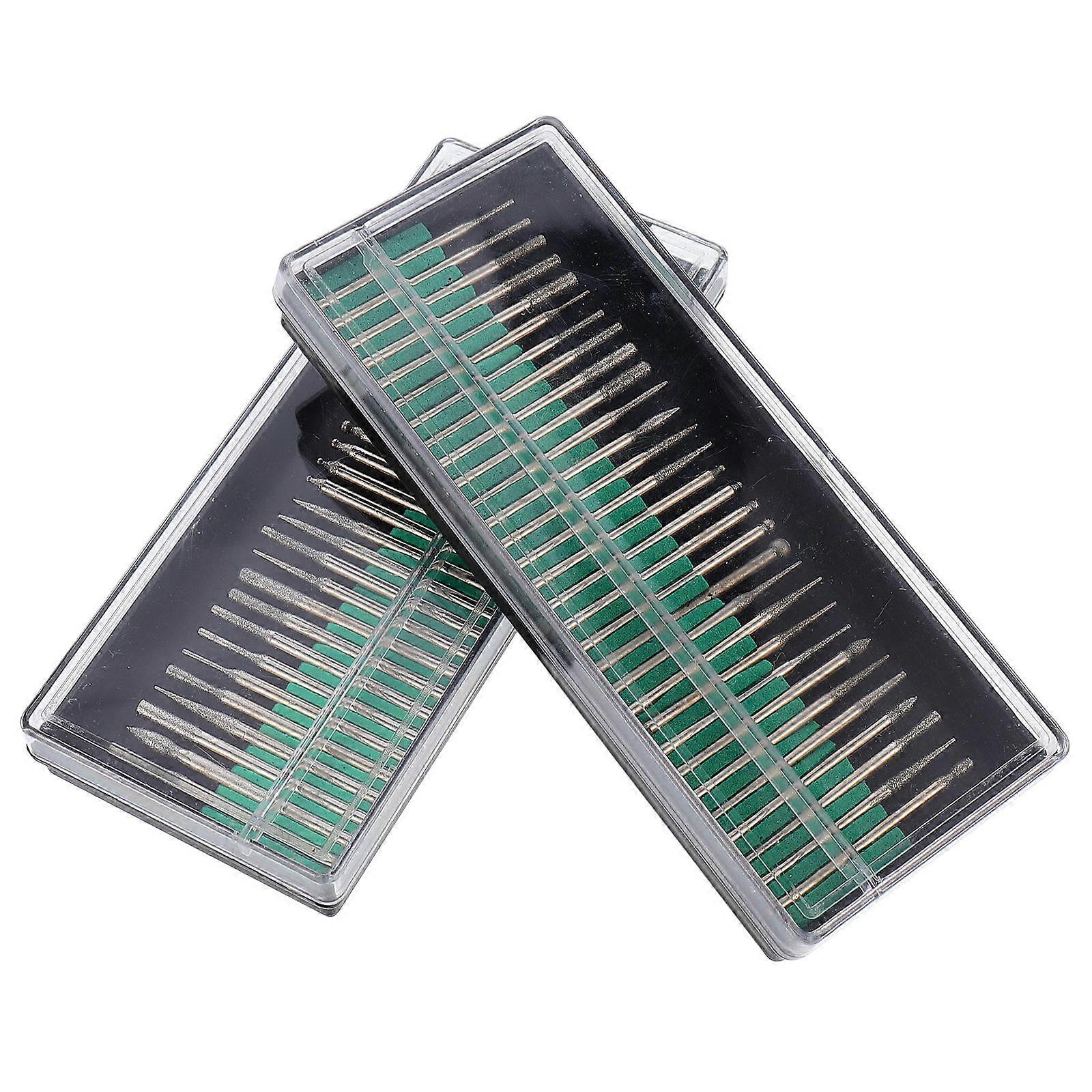 Solid Rotary Diamond Bits Diamond Burrs for Engraving 60Pcs Assortment