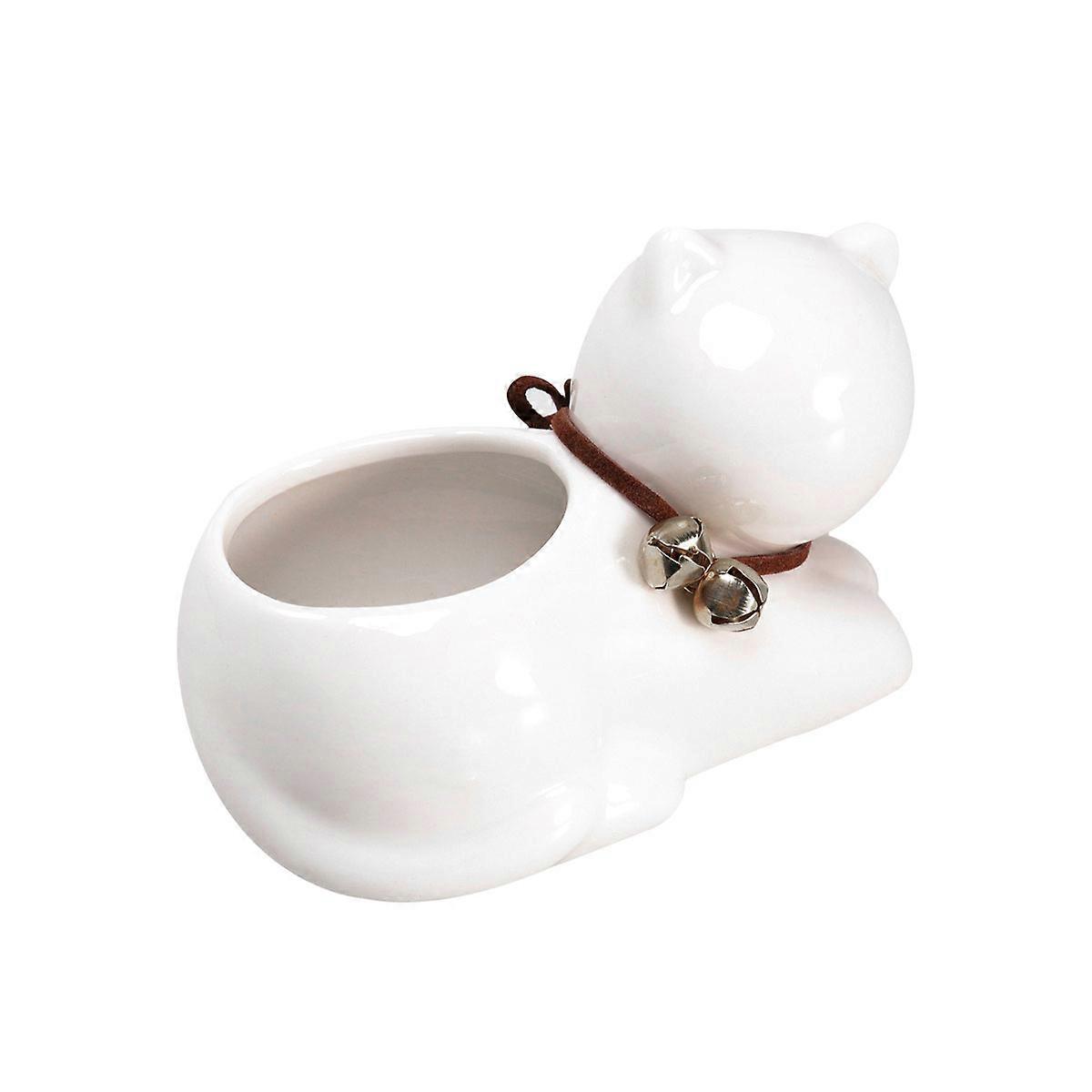 Cat Shaped Ceramic Flower Pot for Desktop Decoration 1Pcs