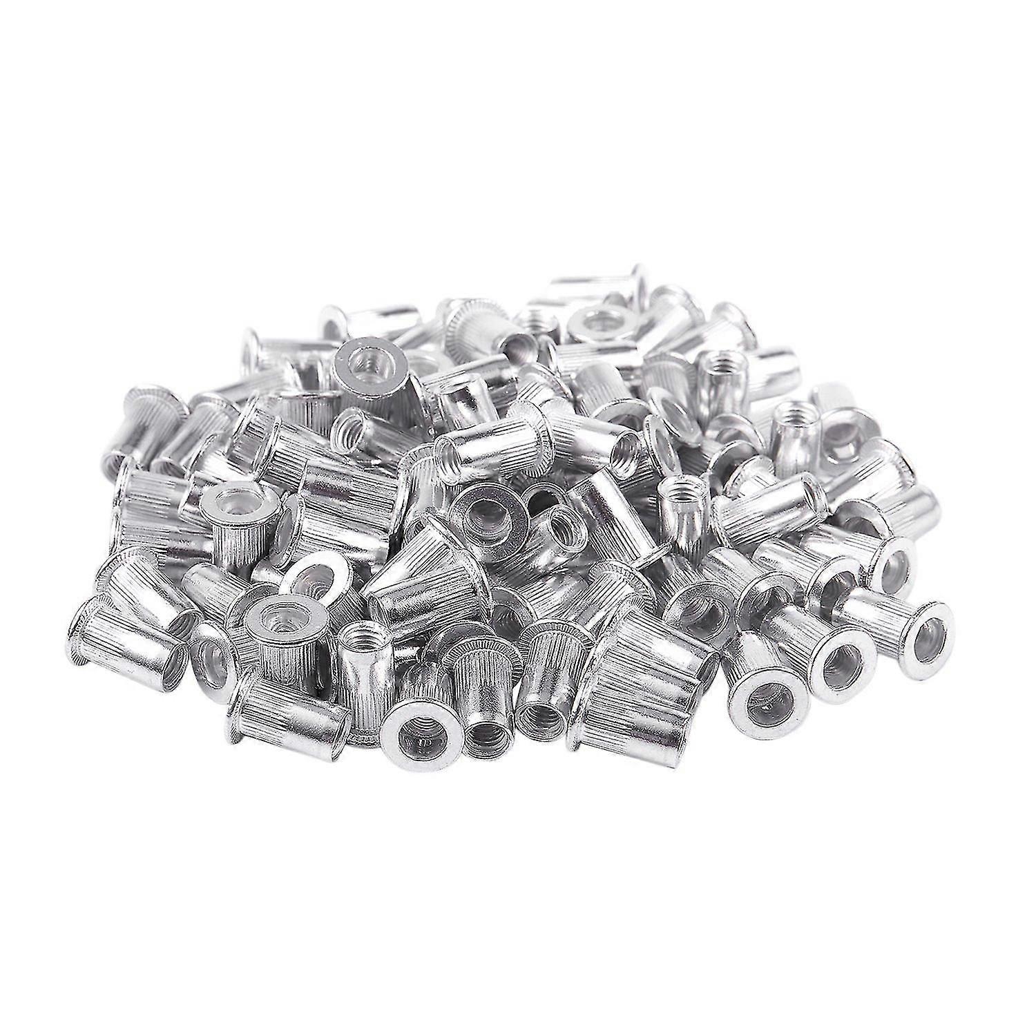 M5 Aluminium Threaded Rivnuts Flat Head Rivet Nuts Nutserts 100pcs