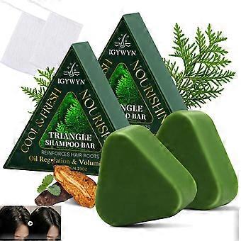 Nature Triangle Shampoo Bar, Nature Seven Green Soap Shampoo, Usman Grass Shampoo Bar, Strengthens Smooths Hair, Natural Shampoo Bar For All Hair Type
