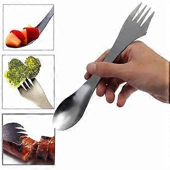 Küchenbesteck-Set (1-teilig) für Outdoor-Küchen, Picknick, Titan, 1 Gabel-Löffel-Set (7,6 cm), KitchenAid Silber