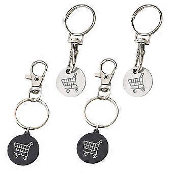 Metal Key Ring Trolley Token for Hanging Keys Including 20Pcs Assorted Color Keychains