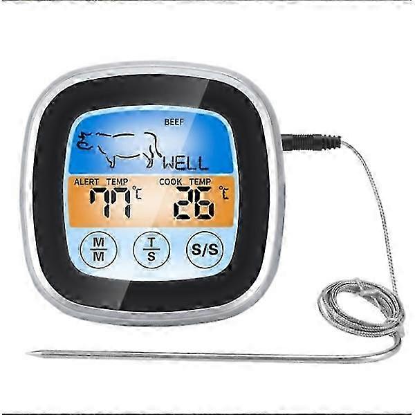 Digital Meat Thermometer with LCD Display, BBQ Thermometer and Kitchen Timer Combo