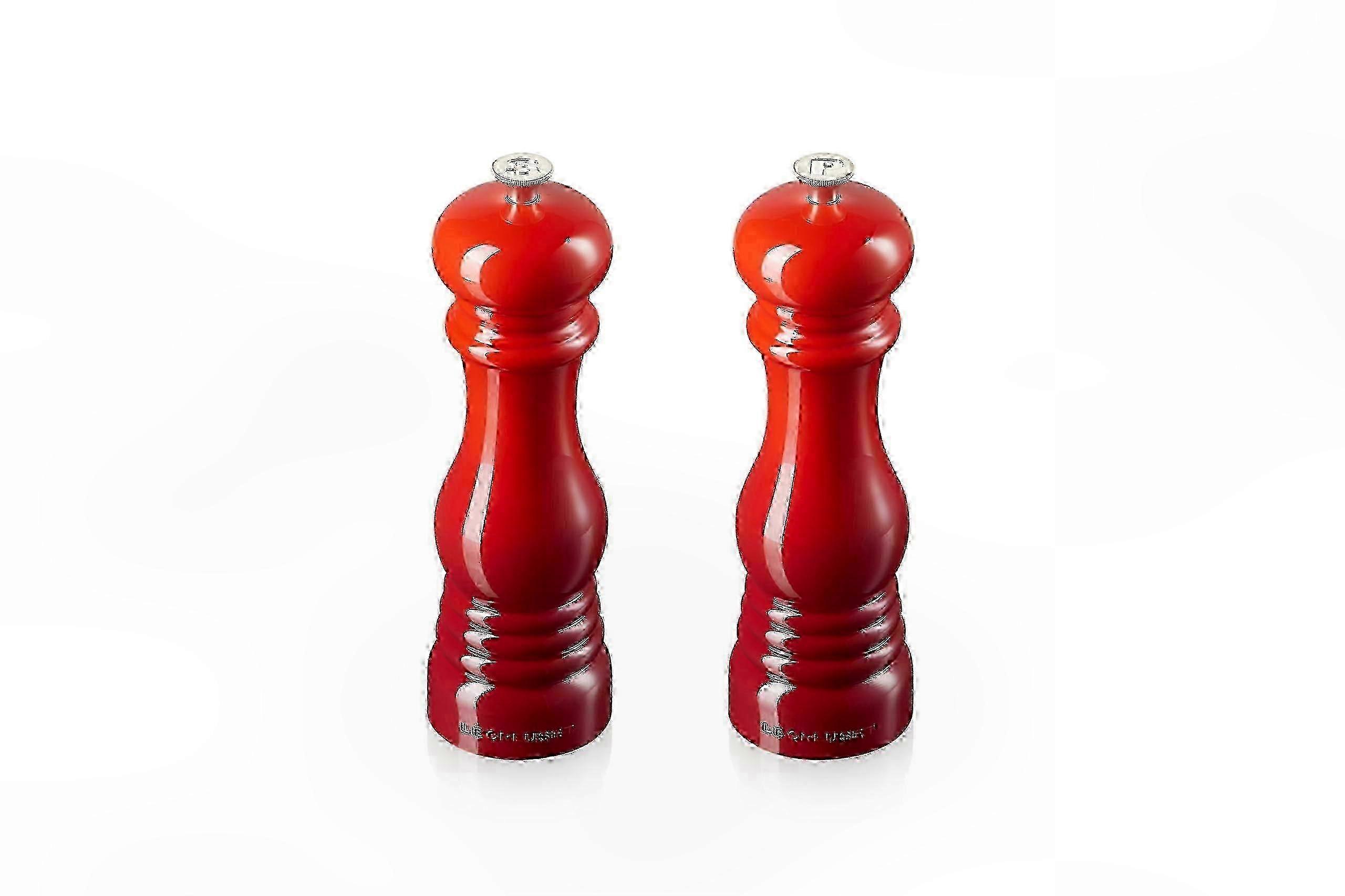 Conjunto de moedores de sal e pimenta para cozinha de 8 polegadas com acabamento em cereja, modelo 0120.